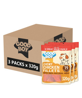 good Boy Pawsley and co chewy chicken Fillets Value Pack 320gm (case of 3)