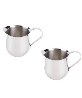 (2 Pack) 8-Ounce Stainless Steel Bell creamer, 250 ml Bell-Shaped Serving cream Pitcher