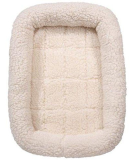 Slumber Pet Sherpa crate Dog Beds Soft Plush comfortable Bed for Dogs choose Size and color(Large crate Bed - Natural)