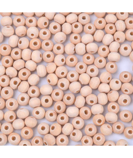 Bronagrand 200pcs 6mm Natural color Round Ball Wood Spacer Beads Jewelry Findings charms