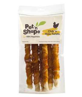 Pet 'n Shape Chik 'n Hide Twist - Chicken Wrapped Rawhide Natural Dog Treats, Large, 6 Count