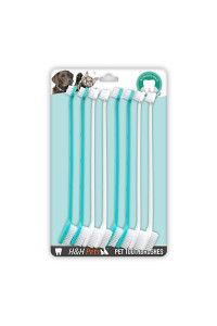 H&H Pets Dog Toothbrushes from Large to Small Best Professional Dog Cat Toothbrush Series with Many Design & Size Options Breeds - 8 Count - Dual Head (Small/Large)