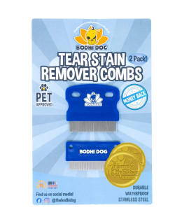 Bodhi Dog Tear Eye Stain Remover Combs Set of 2 Clean and Remove Crust, Dirt, Buildup around Pet Eyes Best for Dogs & Cats Fur and Coats