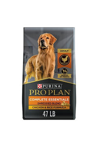 Purina Pro Plan High Protein Dog Food With Probiotics for Dogs, Shredded Blend Chicken & Rice Formula - 47 lb. Bag