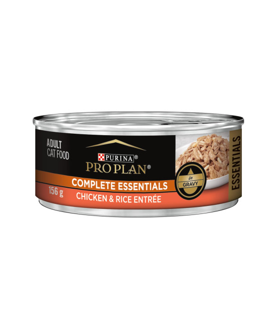 Purina Pro Plan Complete Essentials High Protein Cat Food Wet Gravy, Chicken and Rice Entree - 5.5 oz. Pull-Top Can