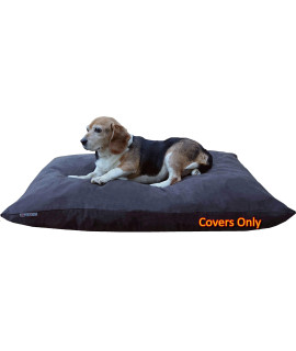 Do It Yourself DIY Pet Bed Pillow Duvet Suede cover Waterproof Internal case for Dogcat at Medium 36X29 Espresso color - covers only