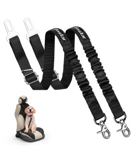 Vastar Dog Seat Belt Harness, 2 Packs Pet Dog Seat Belt Leash Adjustable Dog Cat Safety Leads Harness, Vehicle Car Seatbelt Harness for Pets with Elastic Nylon Bungee Buffer for Shock Attenuation