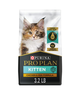 Purina Pro Plan Grain Free, Natural, High Protein Dry Kitten Food, TRUE NATURE Chicken & Egg Recipe - 3.2 lb. Bag