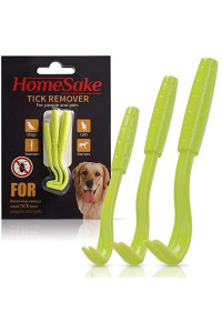 Homesake - Tick Remover Tool for Dogs, Cats & Humans - 1 Packs of 3 - Pain Free Tick Removal Twister Tweezers - Dog Tick Removal Tool - Tick Puller Removes Head & Body - Includes User Guide