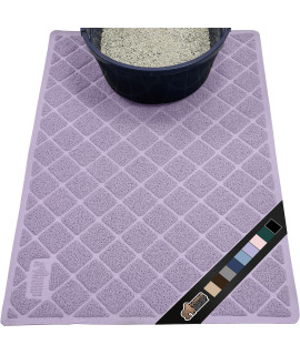 The Original Gorilla Grip 100% Waterproof Cat Litter Box Trapping Mat, Easy Clean, Textured Backing, Traps Mess for Cleaner Floors, Less Waste, Stays in Place for Cats, Soft on Paws, 35x23 Purple