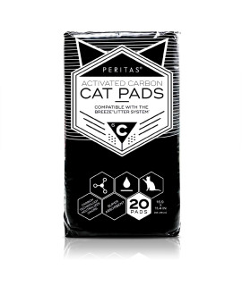 Peritas Cat Pads Generic Refill for Breeze Tidy Cat Litter System Cat Liner Pads for Litter Box Quick-Dry, Super Absorbent, Leak Proof 16.9x11.4 (Carbon, 20 Count)