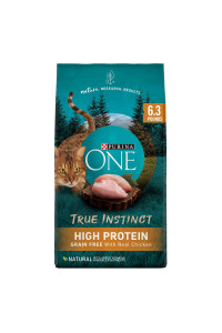 Purina ONE Natural, High Protein, Grain Free Dry Cat Food, True Instinct With Real Chicken - 6.3 Lb. Bag