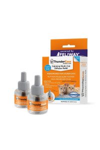 ThunderEase Multicat Calming Pheromone Diffuser Refill Powered by FELIWAY Reduce Cat Conflict, Tension and Fighting (60 Day Supply)
