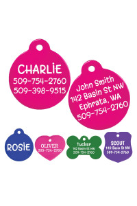 GoTags Dog Tags, Personalized Engraved Dog and Cat ID Tags for Pets, Custom Engraved on Both Sides, Various Shapes Including Bone, Round, Heart, Bow Tie, Star, and Badge (Round, Small - Pack of 1)