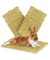 SunGrow 3-Pcs Sea Grass Mat, 16?x 11 (XL), Handmade Edible Bunny Foraging Straw Bedding Floor Mat for Rabbit Cages & Nesting Box Sleeping, Chew Toy Bed for Guinea Pig, Hamster & Other Small Animals