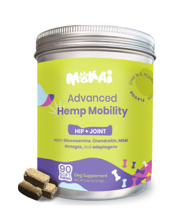 Mokai Dog Joint Supplement with Glucosamine Chondroitin for Dogs Dog Hip and Joint Supplement with Vegan Glucosamine Chondroitin MSM for Dog Arthritis Pain Relief for Dogs and Dog Pain Relief