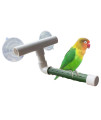 Bird Parrot Stand Perch Shower Perch Standing Toy Portable Suction Cup Parrot Bath Stands Suppllies Holder Platform Parakeet Window Wall Hanging Play (2 Suction Cups Green)