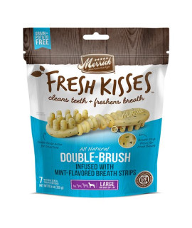 Merrick Dog Fresh Kisses Mint Strips Large 6.5Oz 4 Count
