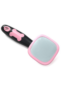 Glendan Dog Brush & Cat Brush- Slicker Pet Grooming Brush- Shedding Grooming Tools(Pink)