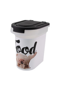 Paw Prints 15 Pound Pet Airtight Food Storage Container, Carlos the Bulldog Design, Includes Snap-In 1 Cup Measured Scoop, 12.5 L x 9.75 W x 13.38 inches, 37716