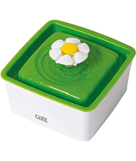 Catit 2.0 Mini Flower Drinking Fountain - Cat Water Fountain with Triple Filter and Ergonomic Drinking Options,Green