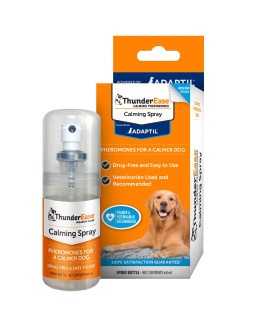 ThunderEase Dog Calming Pheromone Spray Powered by ADAPTIL Reduce Anxiety During Travel, Vet Visits and Boarding