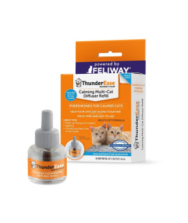 ThunderEase Multicat calming Pheromone Diffuser Refill Powered by FELIWAY Reduce cat conflict, Tension and Fighting (30 Day Supply)