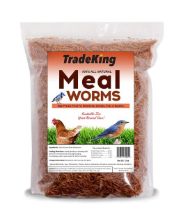 TradeKing 5 lb Dried Mealworms - High Protein Treat for Wild Birds, Chicken, Fish & Reptiles
