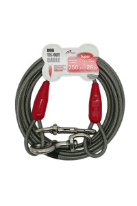 Petest 25ft Tie-Out Cable with Crimp Cover for Super Dogs Up to 250 Pounds