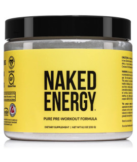 Naked Energy - Pure Pre Workout Powder for Men and Women, Vegan Friendly, Unflavored, No Added Sweeteners, colors or Flavors - 50 Servings