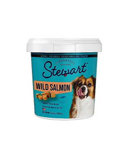 Stewart Freeze Dried Dog Treats, Wild Salmon, Grain Free & Gluten Free, 9.5 Ounce Resealable Tub, Single Ingredient, Made in USA, Dog Training Treats
