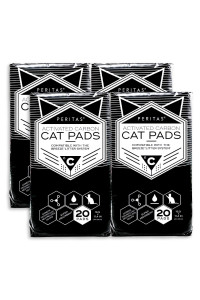 Peritas Cat Pads (Activated Carbon, 80 Count) Generic Refill for Breeze Tidy Cat Litter System* and More 16.9 x 11.4 Disposable Cat Liner Pads for Litter Box