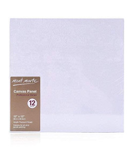 Mont Marte canvas Panel (pack of 12), 12 X 12 inches, canvas Panel great for Students to Professional Artists