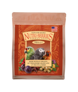 LAFEBER'S Senior Bird Nutri-Berries Pet Bird Food, Made with Non-GMO and Human-Grade Ingredients, for Parrots, 3 lb