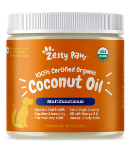 Coconut Oil for Dogs - Certified Organic & Virgin Superfood Supplement - Digestive & Immune Support - 16 OZ