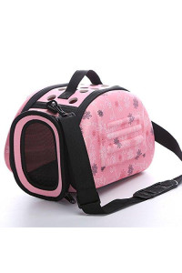 Foldable Pet Dog Carrier Cage Collapsible Travel Kennel - Portable Pet Carrier Outdoor Shoulder Bag for Puppy Dog Cat (S, Pink)
