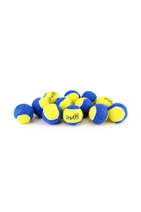 Midlee X-Small Dog Tennis Balls 1.5 Pack of 12 (Blue/Yellow, 1.5 inch)