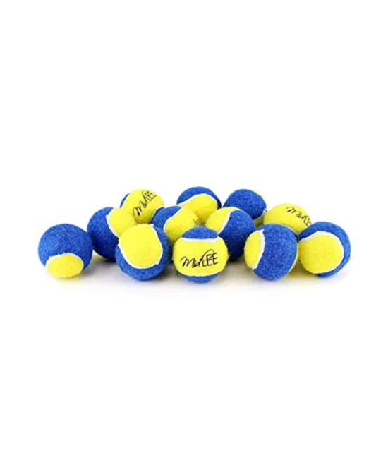 Midlee X-Small Dog Tennis Balls 1.5 Pack of 12 (Blue/Yellow, 1.5 inch)