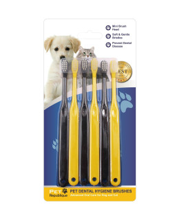 Pet Republique Mini Toothbrush for Cats and Dogs Set of 6 - Cat Toothbrush, Small Dog Toothbrush - Designed for Cat, Kitten, Puppy, and Small Dog Like Chihuahuas, Yorkshire, and Poodle