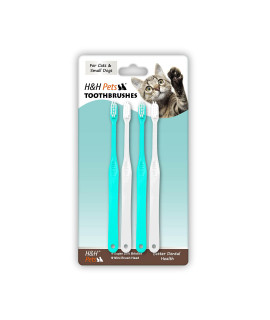 H&H Pets Dog Toothbrushes from Large to Small Best Professional Dog Cat Toothbrush Series with Many Design & Size Options Breeds - 4 Count - Single Head (Mini)