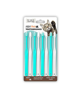 H&H Pets Dog Toothbrushes from Large to Small Best Professional Dog Cat Toothbrush Series with Many Design & Size Option's Breed's - 8 Count - Single Head (Mini)