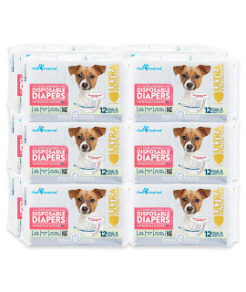 Paw Inspired Disposable Dog Diapers Female Dog Diapers Ultra Protection Puppy Diapers, Diapers for Dogs in Heat, or Dog Incontinence Diapers (144 Count, Small)