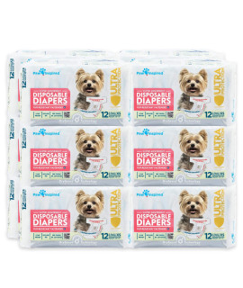 Paw Inspired Disposable Dog Diapers Female Dog Diapers Ultra Protection Puppy Diapers, Diapers for Dogs in Heat, or Dog Incontinence Diapers (144 Count, X-Small)