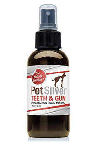 PetSilver Teeth & Gum Spray for Dogs & Cats, Eliminate Bad Breath, Natural Pet Dental Care Solution, Targets Tartar & Plaque, Clean Teeth Without Brushing, Easy to Apply, Chelated Silver, 4 fl oz