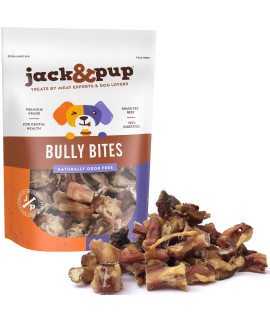 Jack&Pup Premium Dog Chews Bites, Healthy Dog Treats for Medium Dogs - All Natural Dog Treats Small Dogs, Single Ingredient Dog Treat for Puppies - Bully Sticks Gullet Jerky (Bully Bites 2lb)
