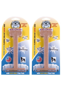 Bullibone Nylon Dog Chew Toy Nylon Bone - Improves Dental Hygiene, Easy to Grip Bottom, and Permeated with Flavor (Peanut Butter, Large - 2 Pack)