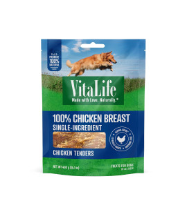 VitaLife Jerky Dog Treats - Natural, Grain Free, Chicken Tenders,14.1 oz