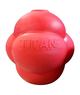 Titan Busy Bounce, Tough Durable Treat Dispensing Dog Toy with Unpredictable Bounce, Large Made in USA