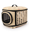 Pet Carriers Handbag Cage Portable Foldable Cage for Dog Cat Puppy Travel and Outdoor Activities Beige