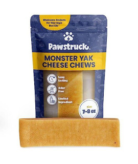 Pawstruck Monster Yak Dog Chew (7 to 8 oz.) Natural Himalayan Yak & Cow Milk/Cheese Long-Lasting, Jumbo Treat for Dog, Best XL Thick Chew Stick - 1 Stick
